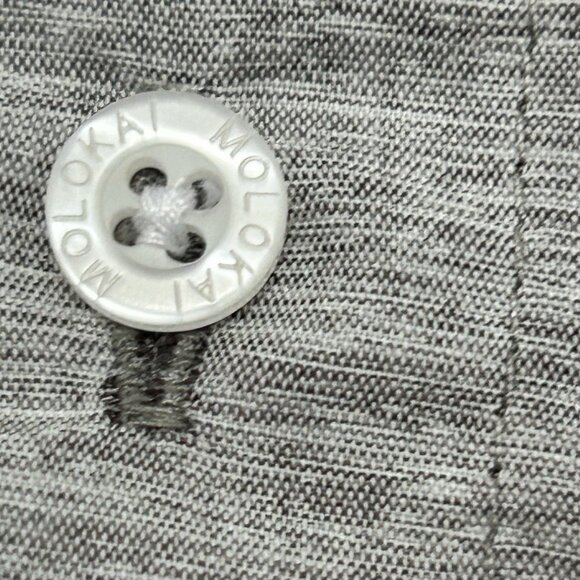 Molokai Surf Co Gray Short Sleeve Button Down Shirt Mens Size Large Surfing - Picture 6 of 10